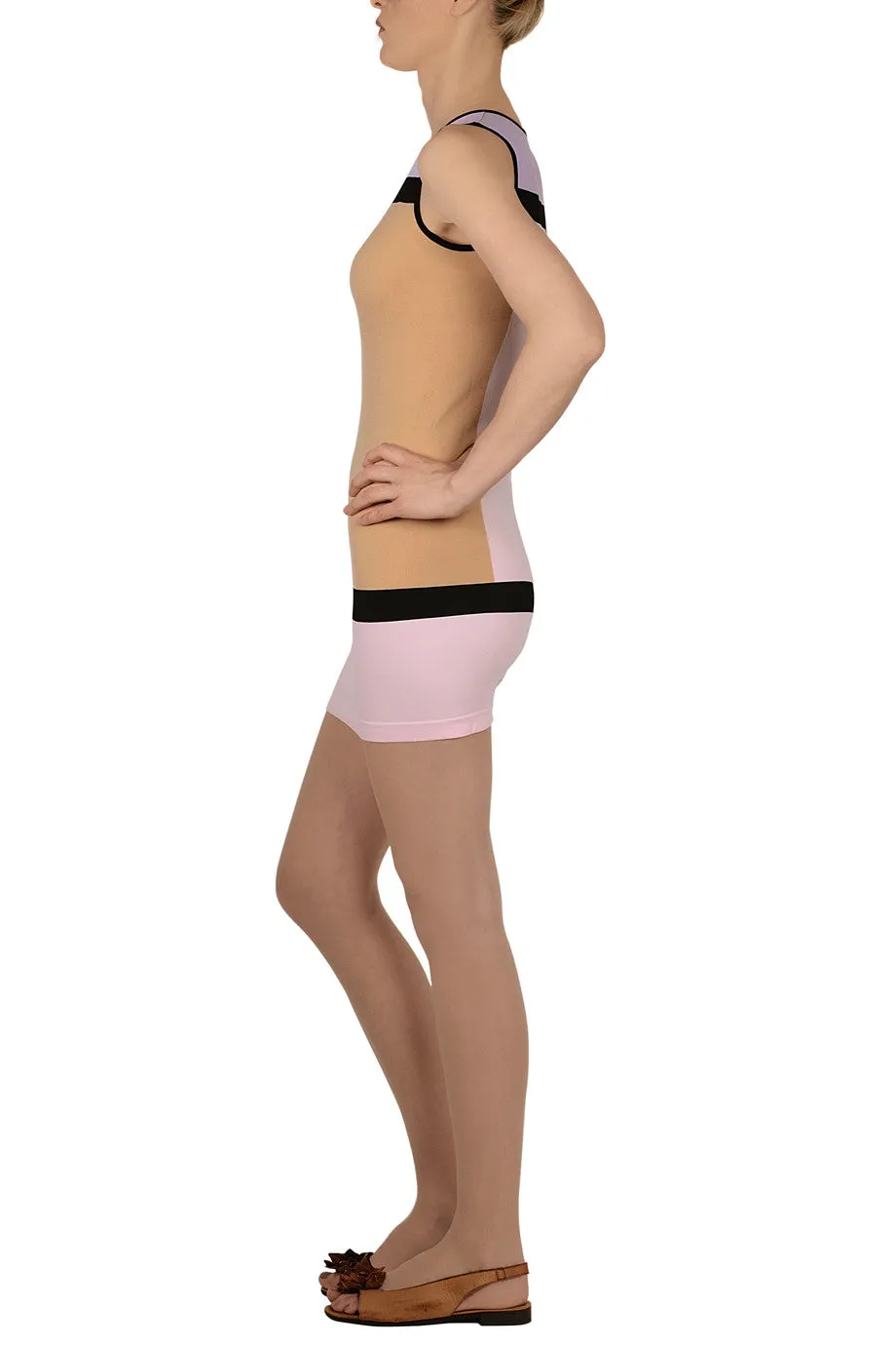 EMILIO CAVALLINI SHERYLIN Color Block Dress