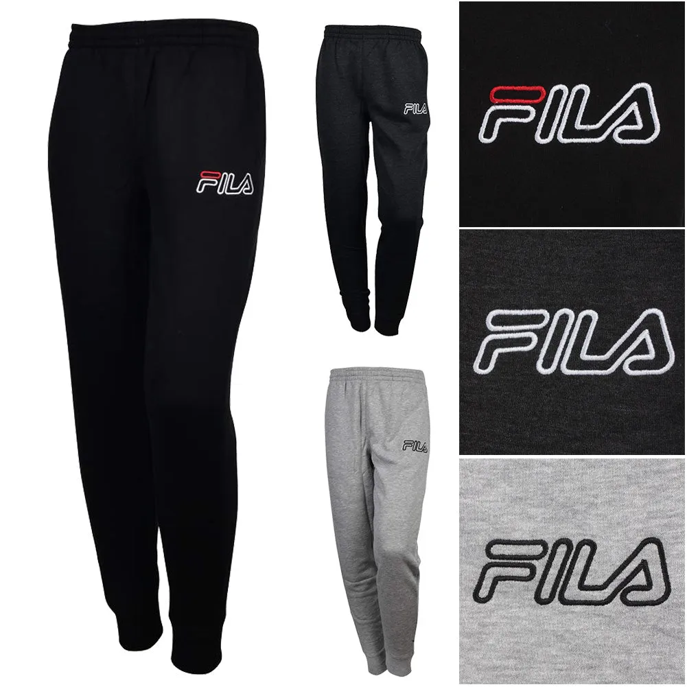 Fila Men's Outlined Embroidered Logo Athletic Gym Jogger Sweatpants