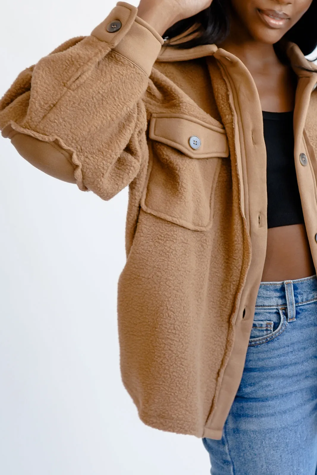 Fleece Drop-Sleeve Jacket