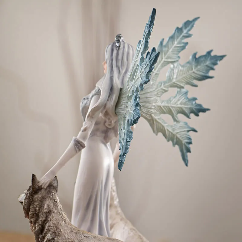 Frost Fairy with Wolves Figurine