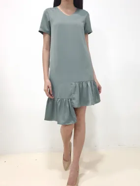 Frosty Hi Low Dress - Green (Non-returnable)