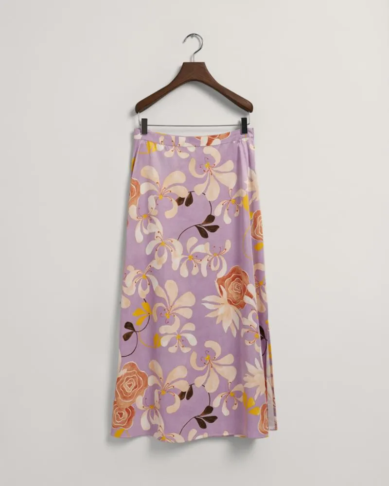Gant Apparel Womens FLORAL PRINT MIDI SKIRT 525/SOOTHING LILAC