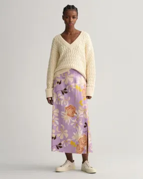 Gant Apparel Womens FLORAL PRINT MIDI SKIRT 525/SOOTHING LILAC