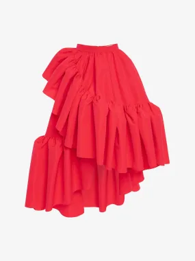 Gather Ruffle Midi Skirt