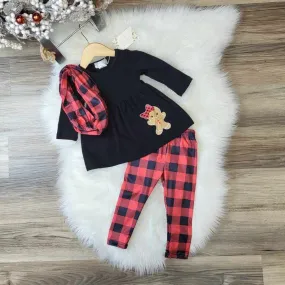 Gingerbread Buffalo Plaid Legging Set
