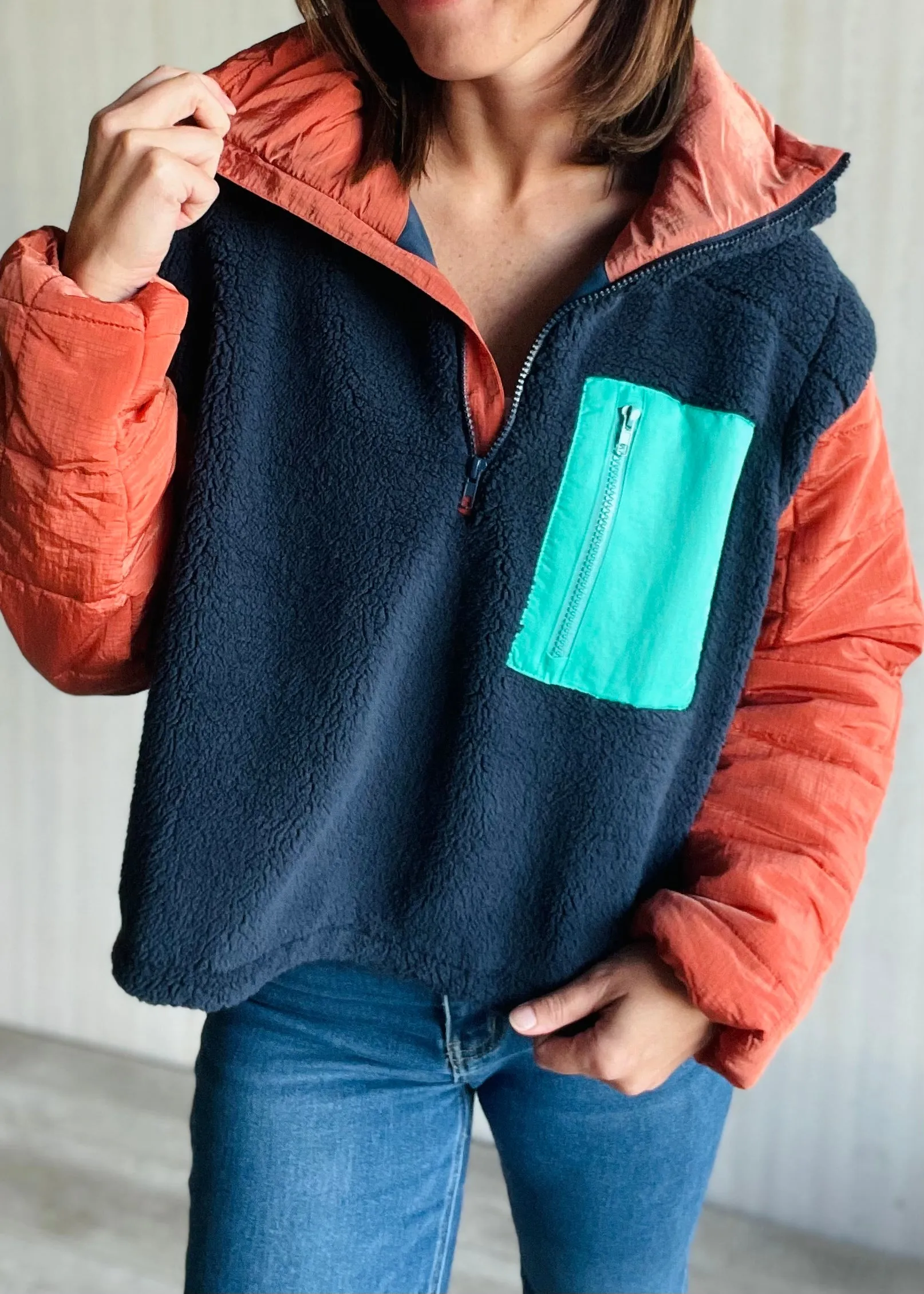 Half Zip Sherpa Pullover