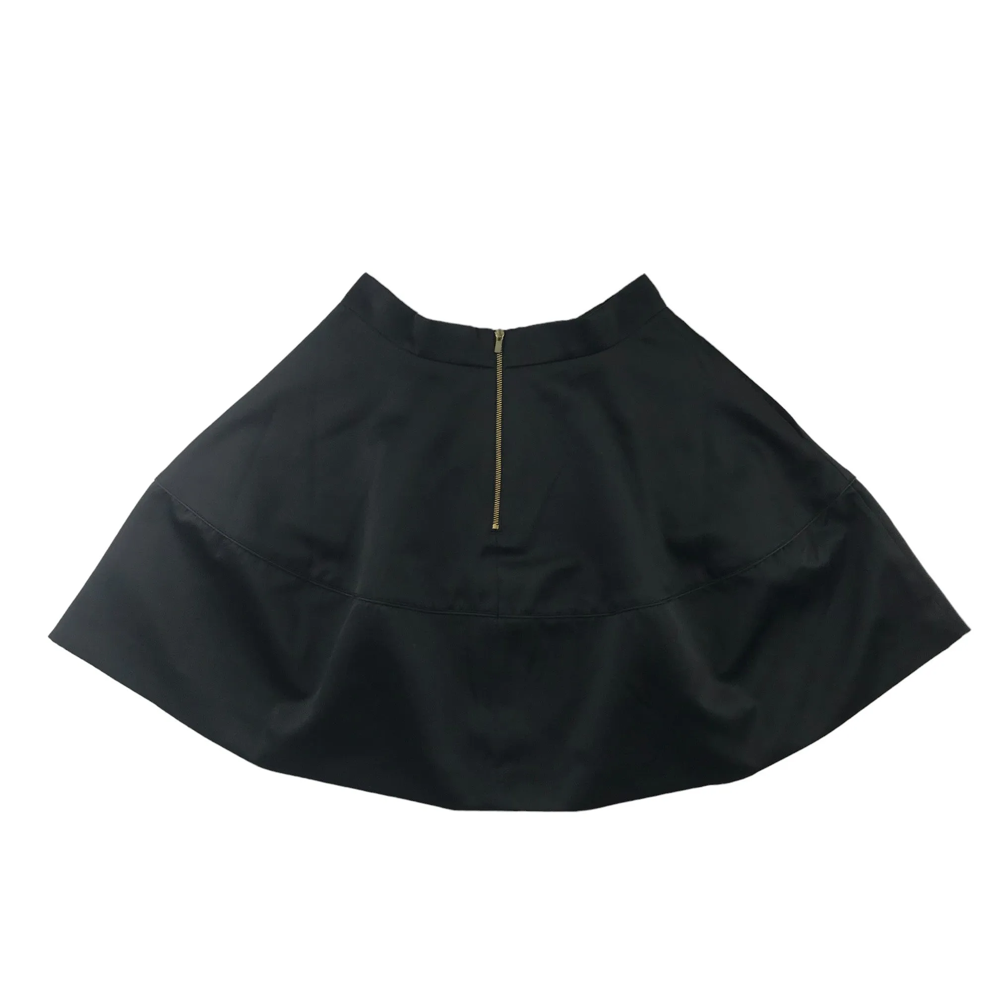 H&M Skirt Adult UK 12 Black Thin Waist band Layered Satiny Material