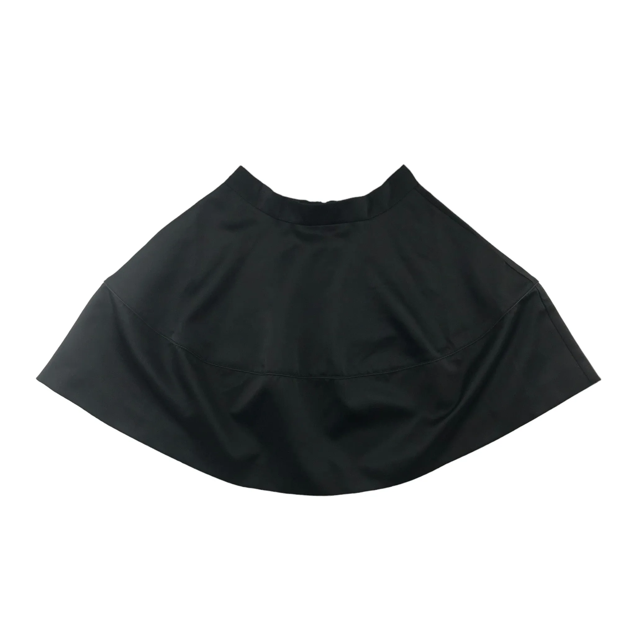 H&M Skirt Adult UK 12 Black Thin Waist band Layered Satiny Material