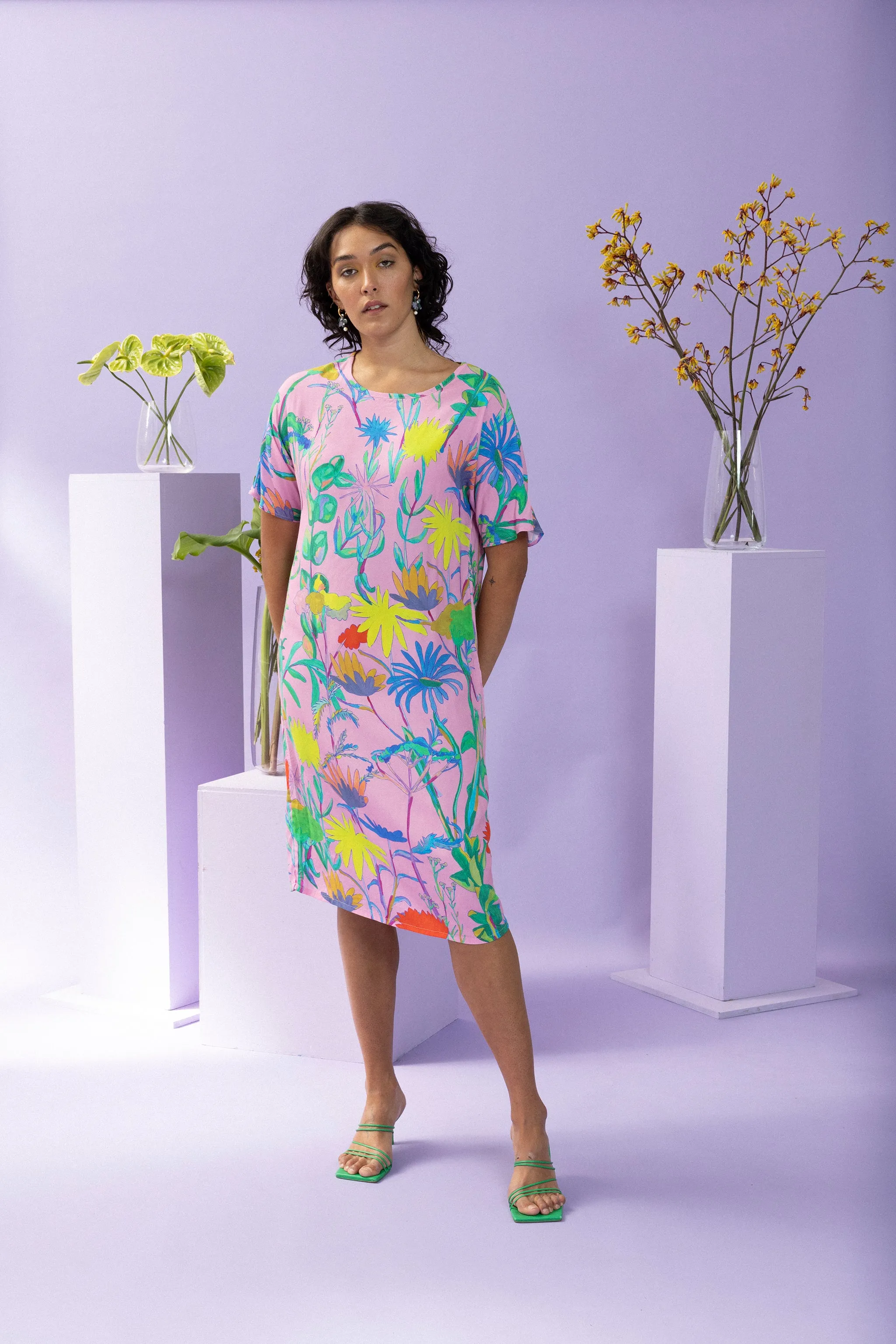 Highlands Floral Long T-Dress