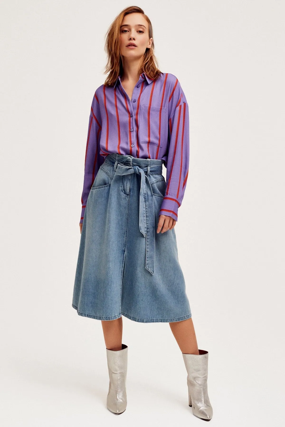 Inoa Midi Denim Skirt