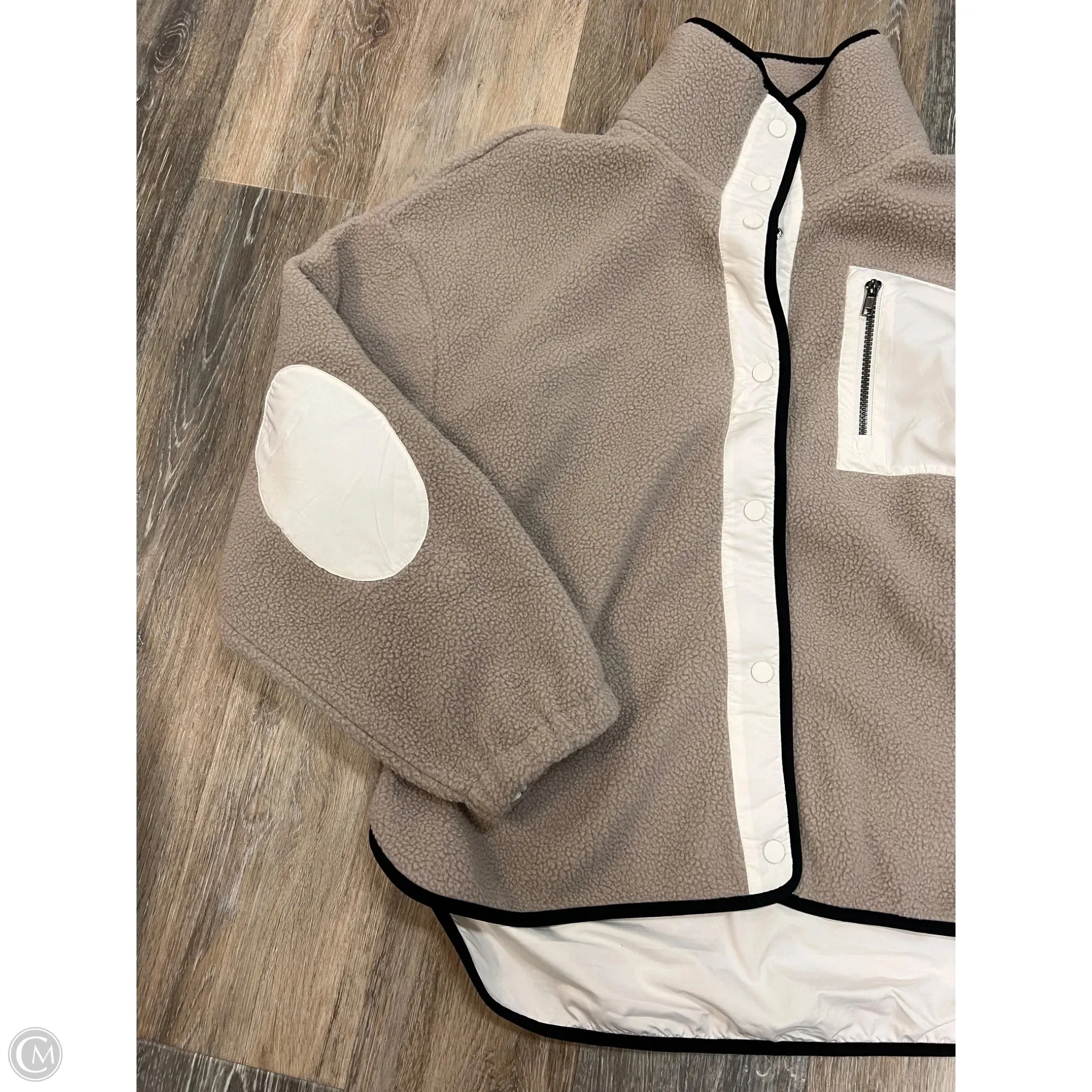 Jacket Faux Fur & Sherpa By Peloton In Tan, Size: L