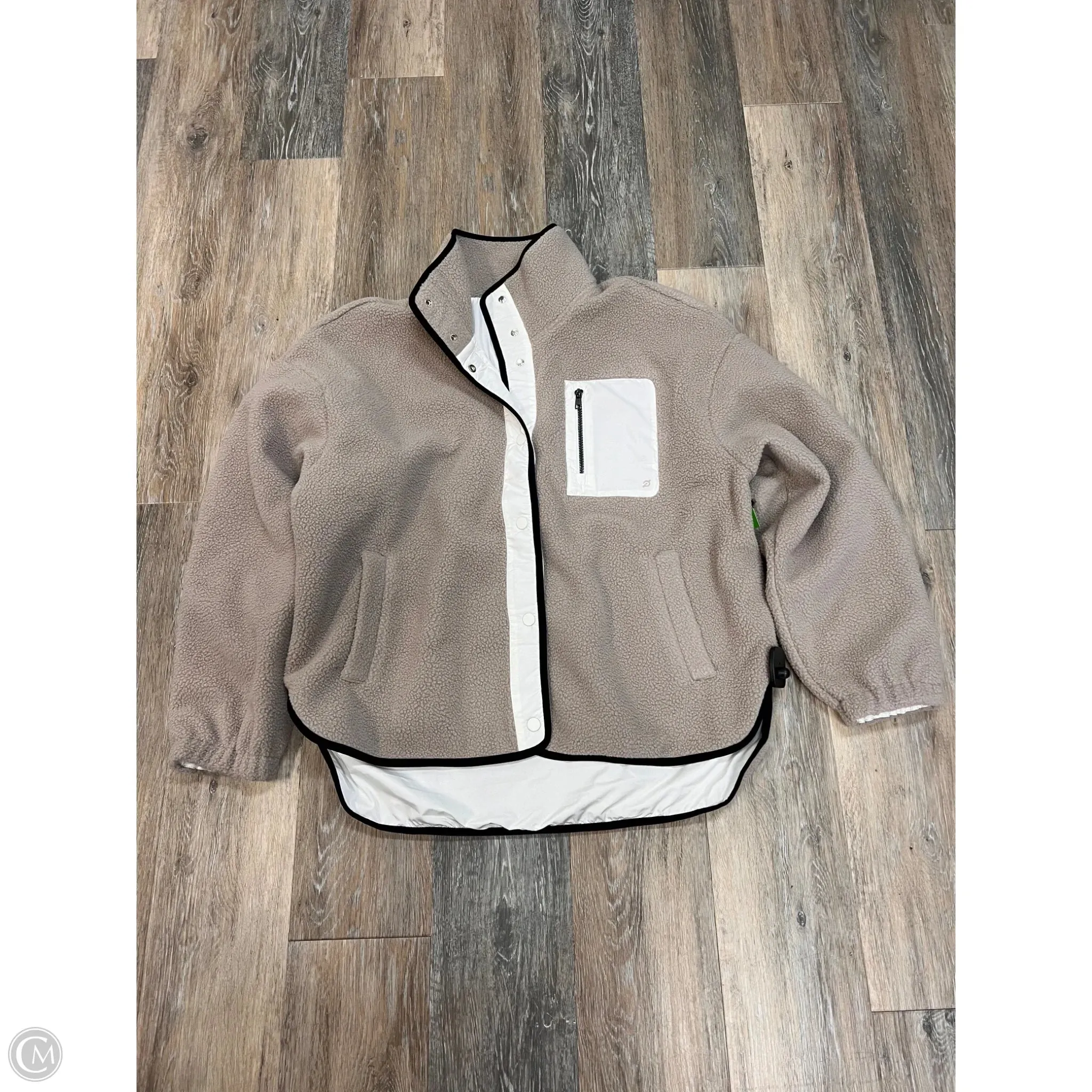 Jacket Faux Fur & Sherpa By Peloton In Tan, Size: L