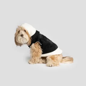 Justin – Black Denim Dog Jacket with Sherpa Lining | Stylish, Warm & Leash-Friendly