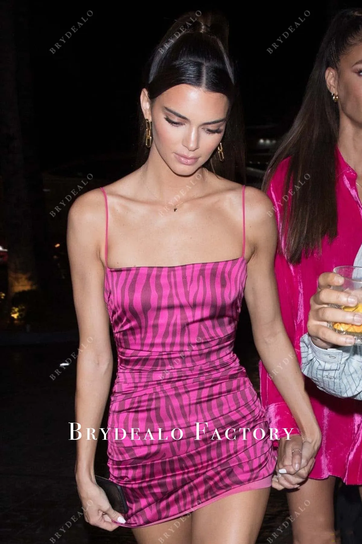 Kendall Jenner Fuchsia Print Mini 2019 Art Basel Dress