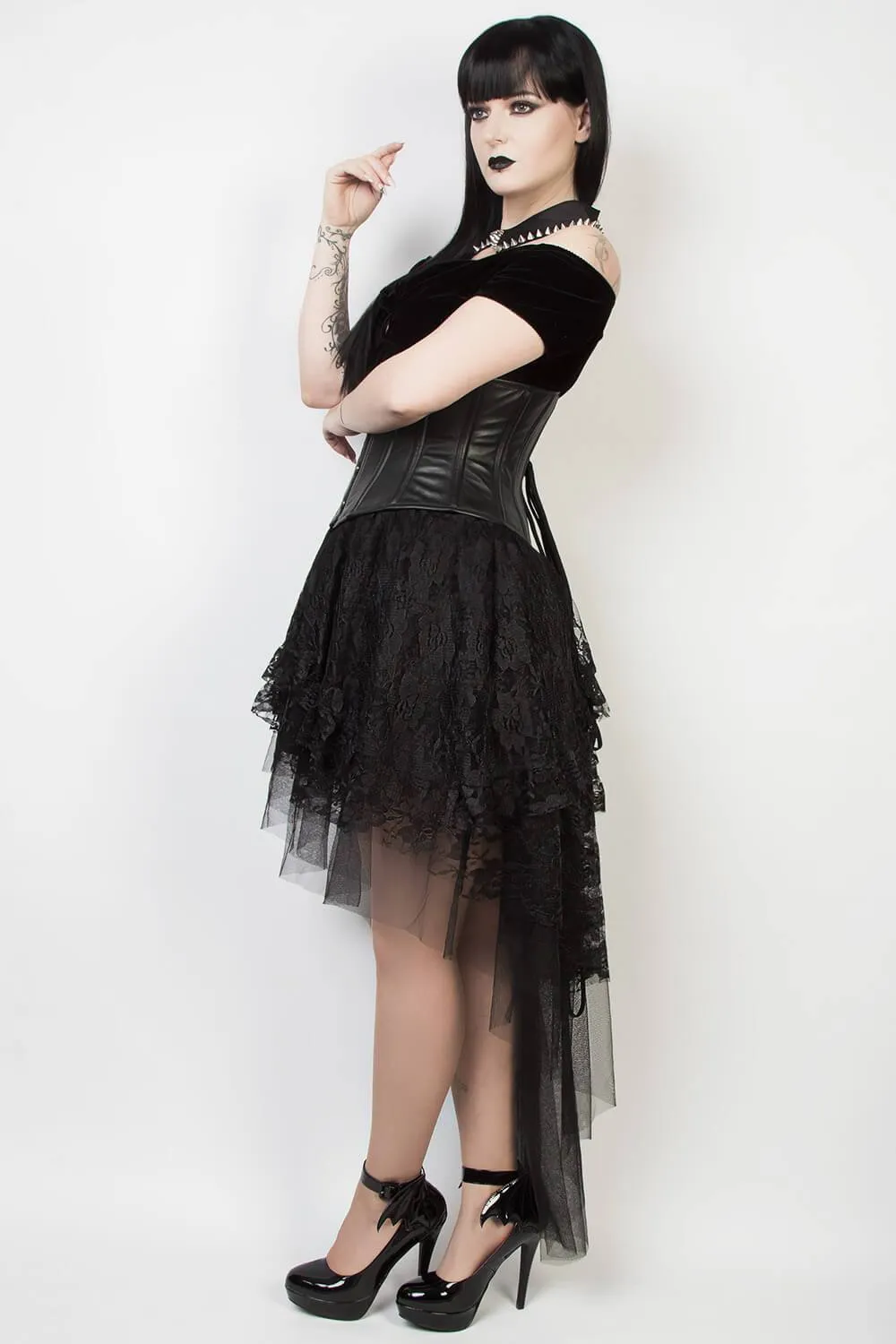 Kirby Custom Made Black Lace Gothic Skirt