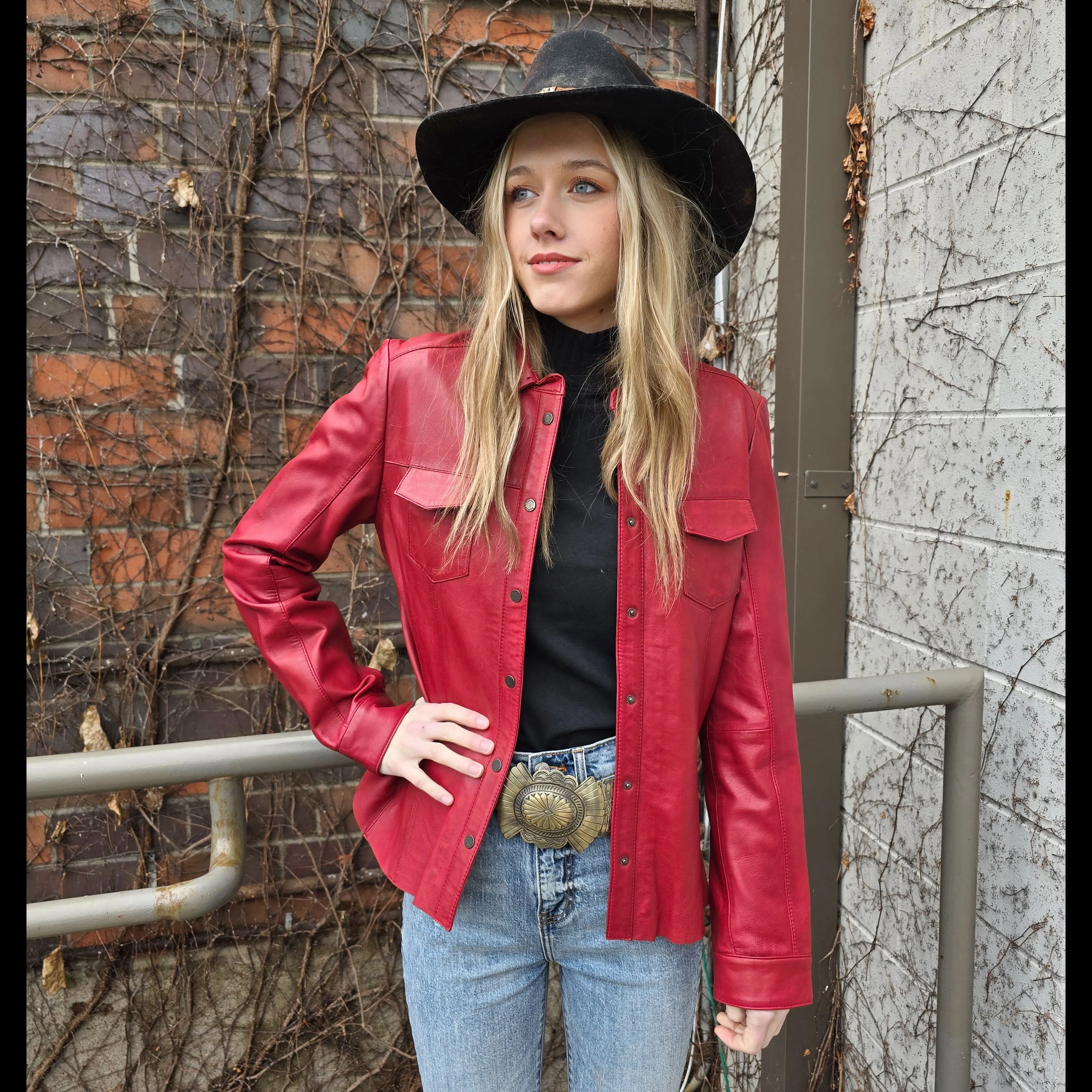 Lamb Shirt/Jacket - Red - Scully - JSY26
