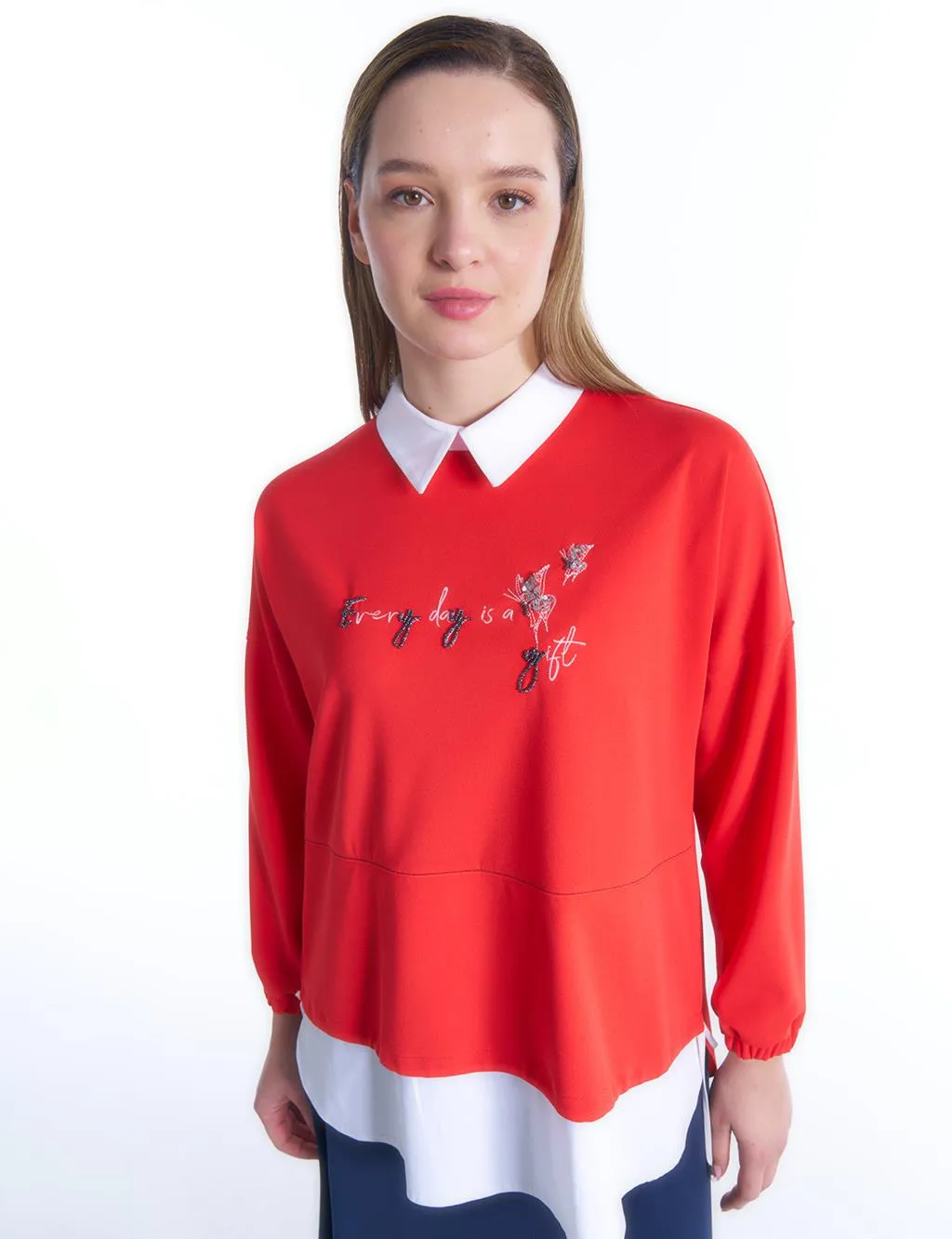 Layered Double Suit Red