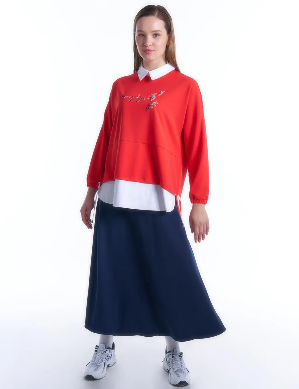 Layered Double Suit Red