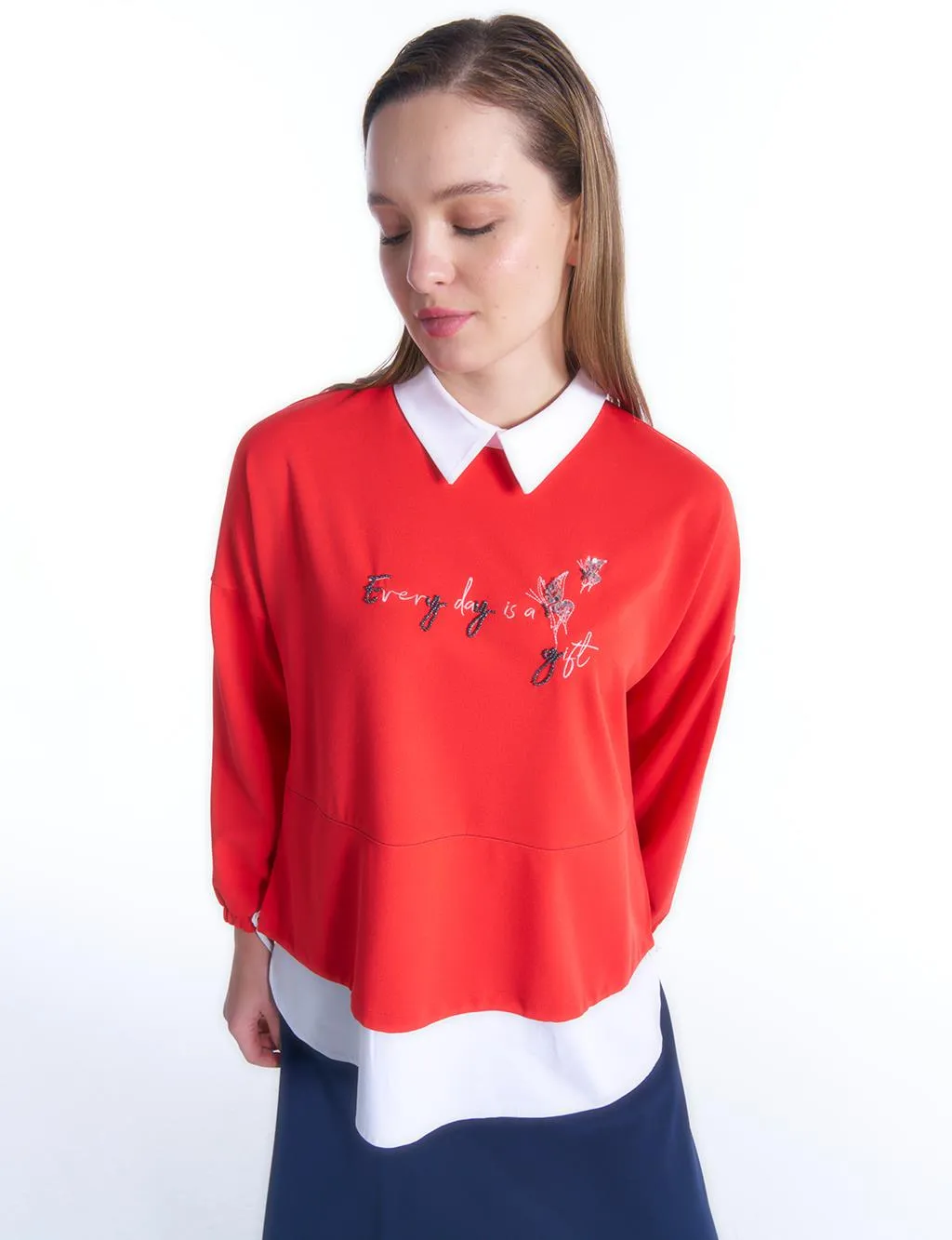 Layered Double Suit Red