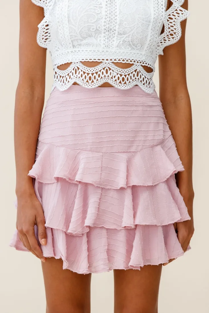 Let Them Eat Cake Triple Ruffle Skirt Blush