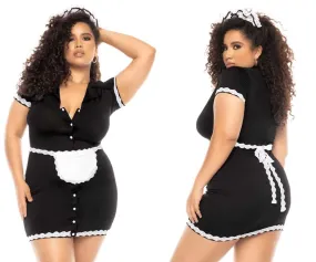 Mapale 60021X Curvy Size Flirty French Maid Costume Plus Color Only Color