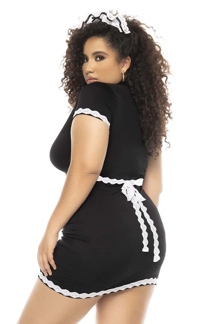 Mapale 60021X Curvy Size Flirty French Maid Costume Plus Color Only Color