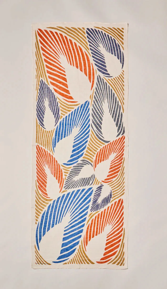 Mat De Misaine -  Etole-Vegetal - Linen and Cotton Long Printed Scarf