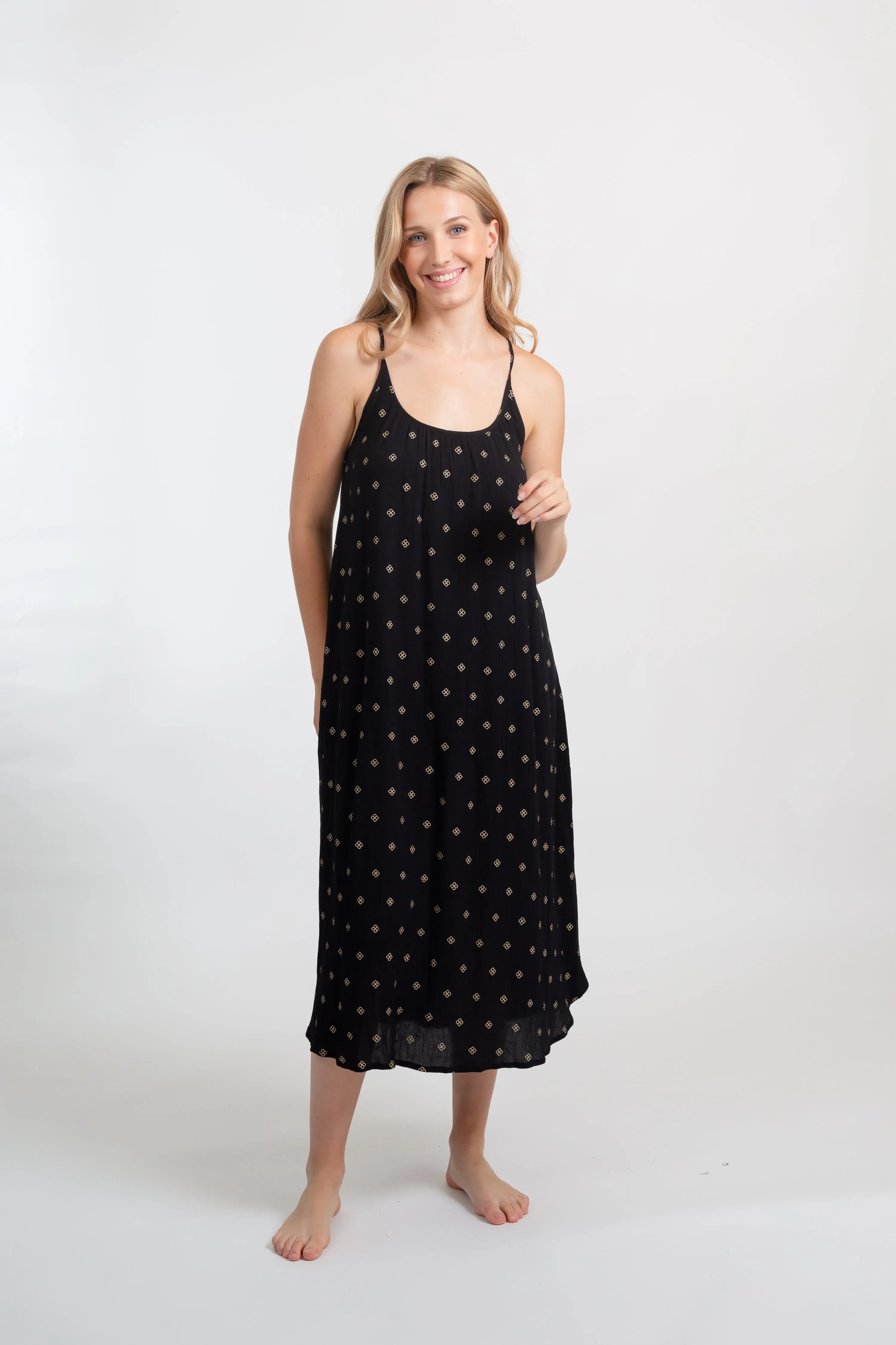 Miami Shine Strappy Midi Dress