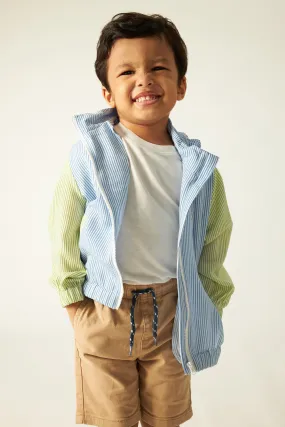 Mini Blue Striped Parka