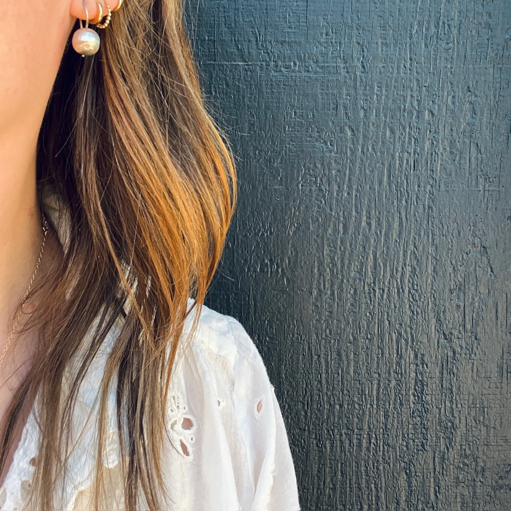 Mod Florentine Finish Sterling Ball Earrings