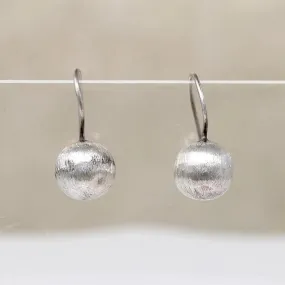 Mod Florentine Finish Sterling Ball Earrings