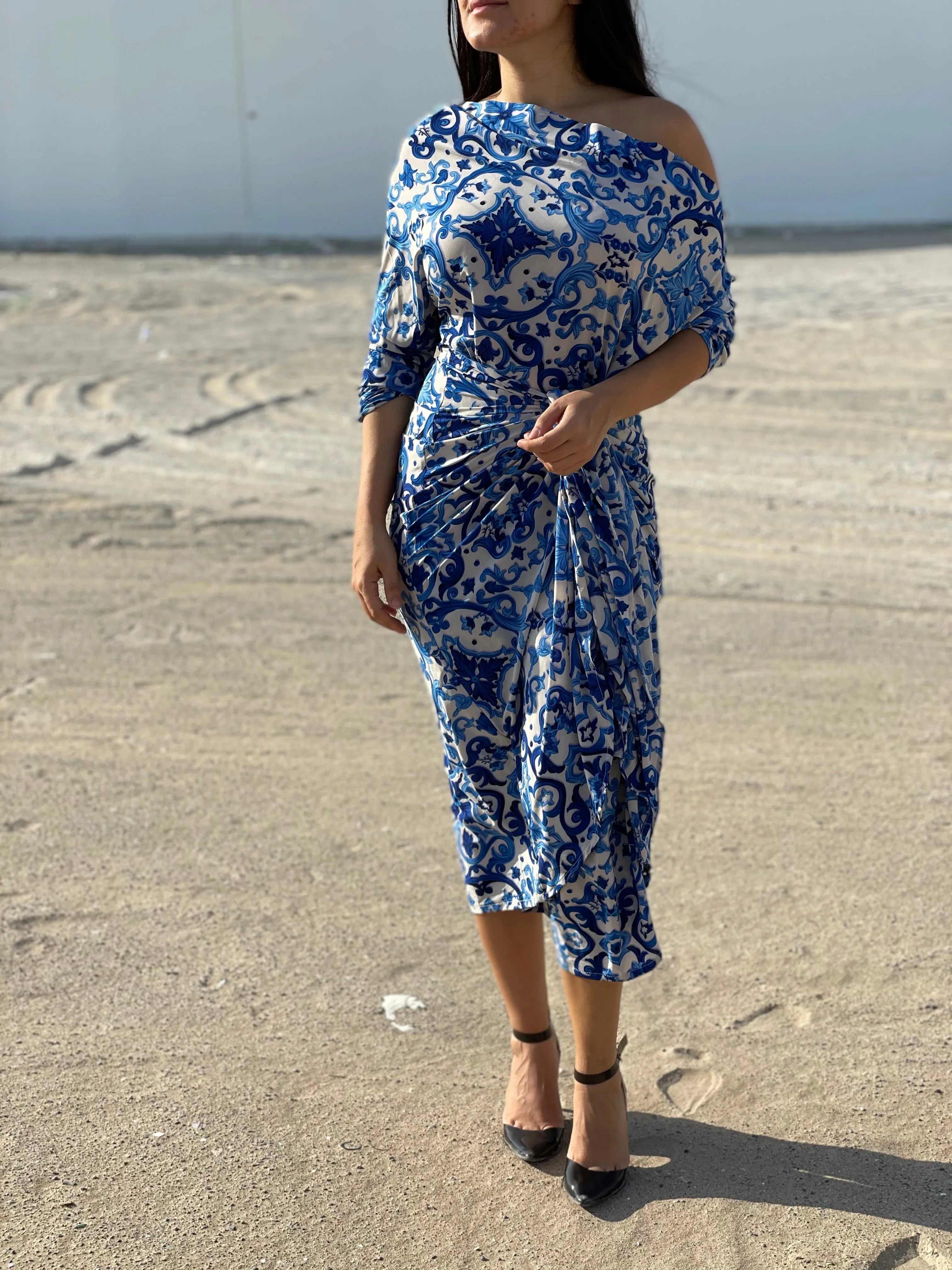 OFF SHOULDER WRAP DRESS
