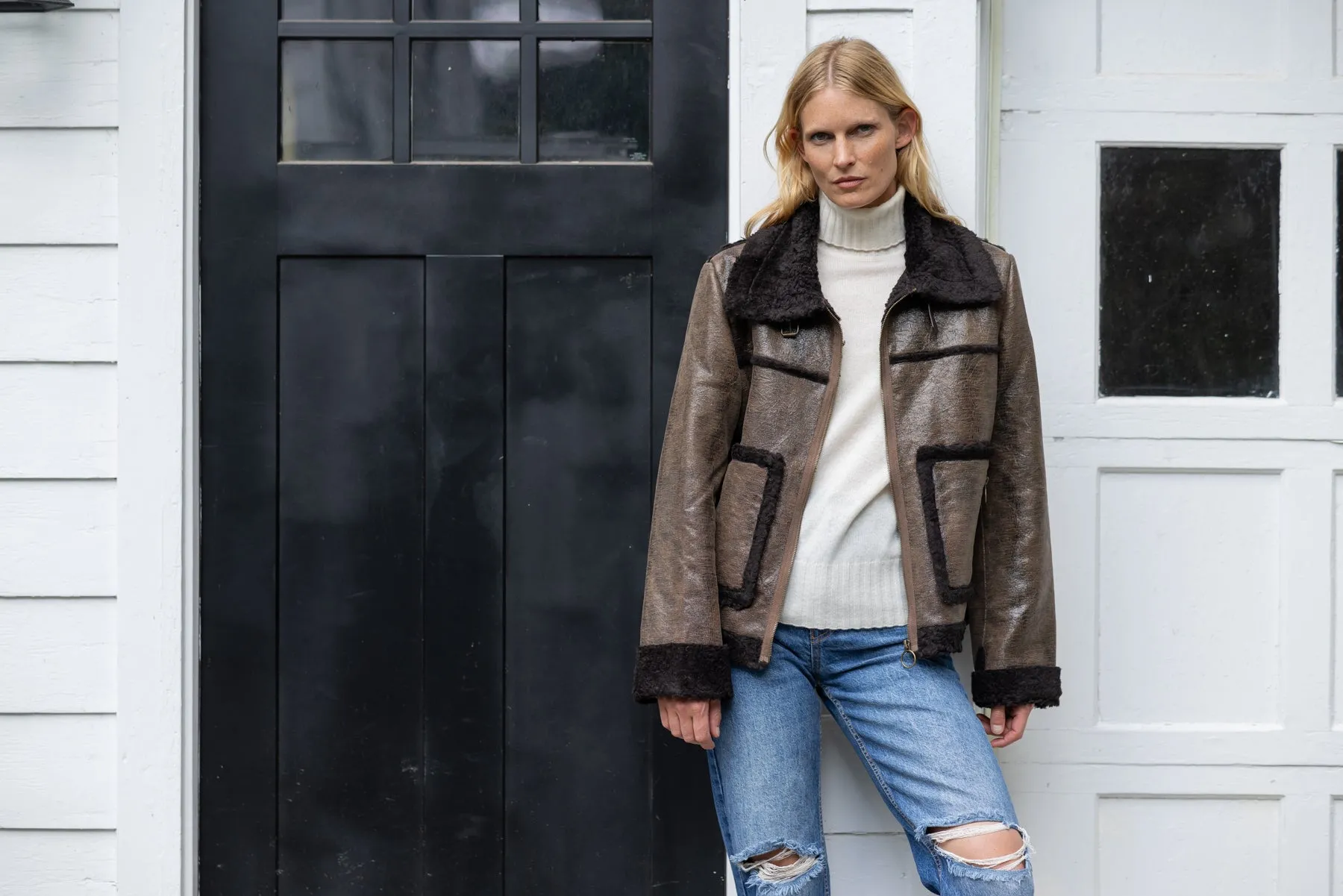 Olivia Faux Leather Jacket