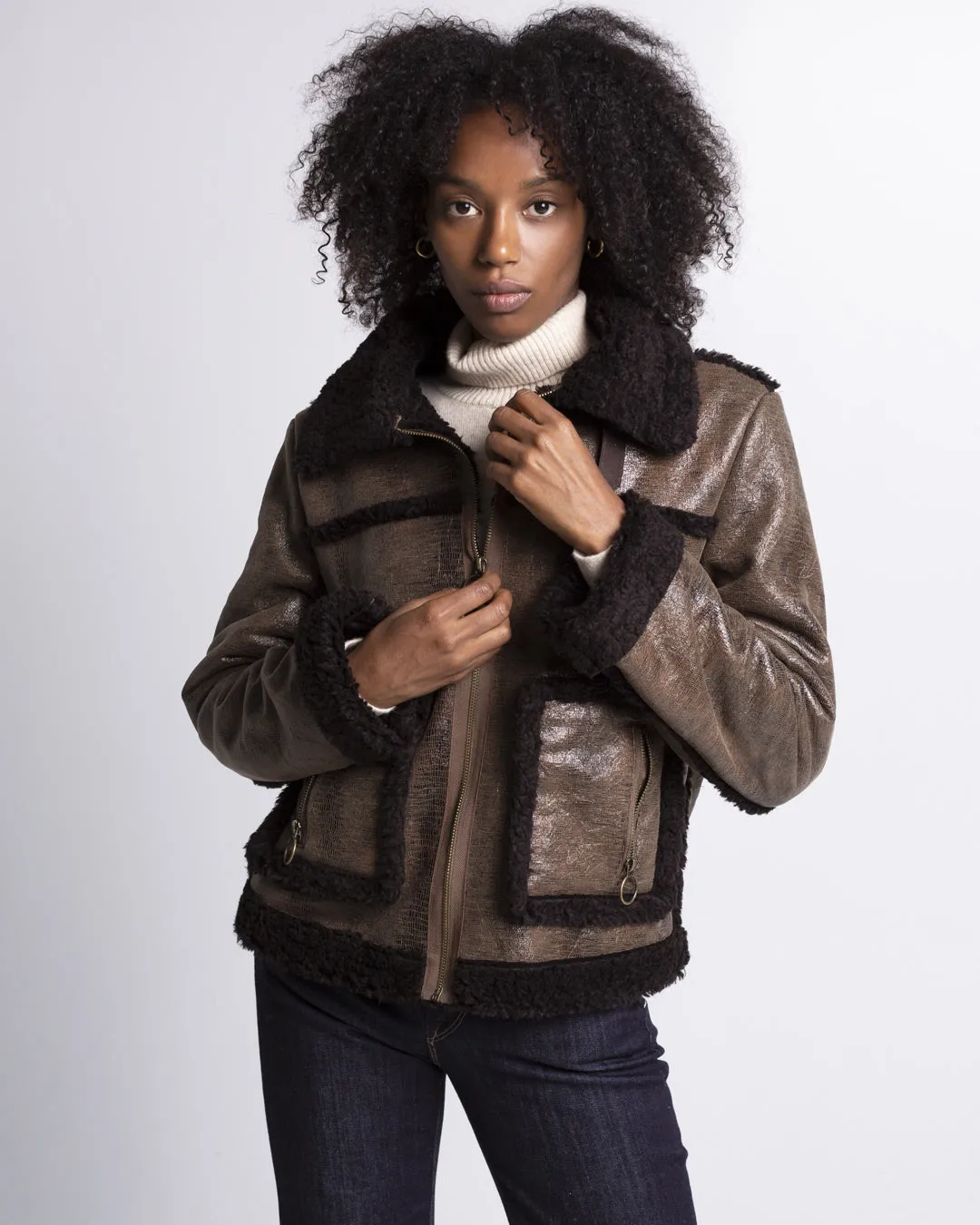Olivia Faux Leather Jacket