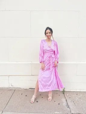 Pale Pink Kimono Style Wrap Dress