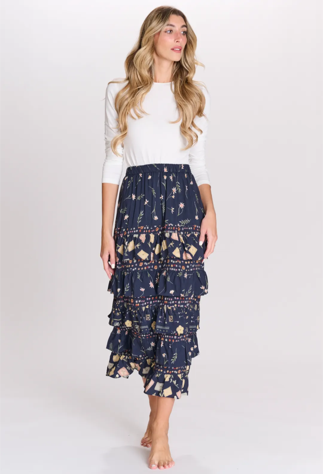 Paper Parachute Ruffle Layered Skirt