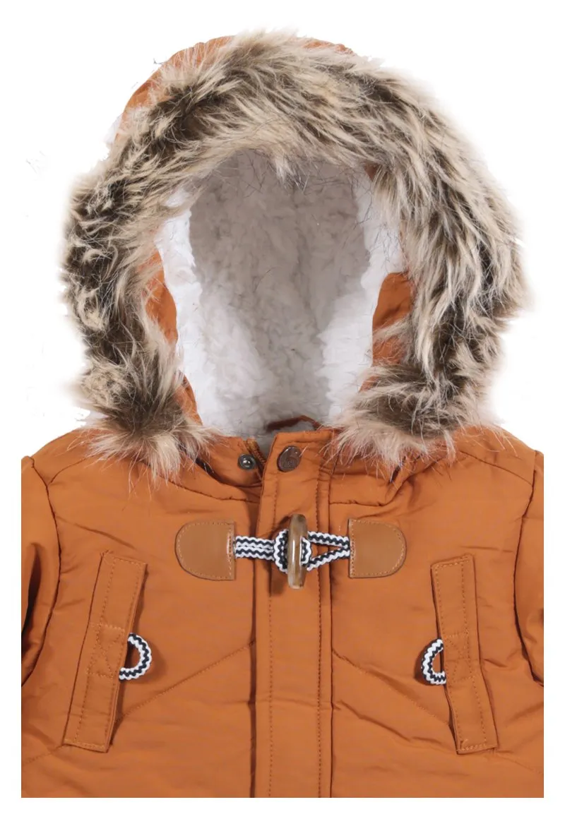Parka Paul Bebé Camel Black and Blue