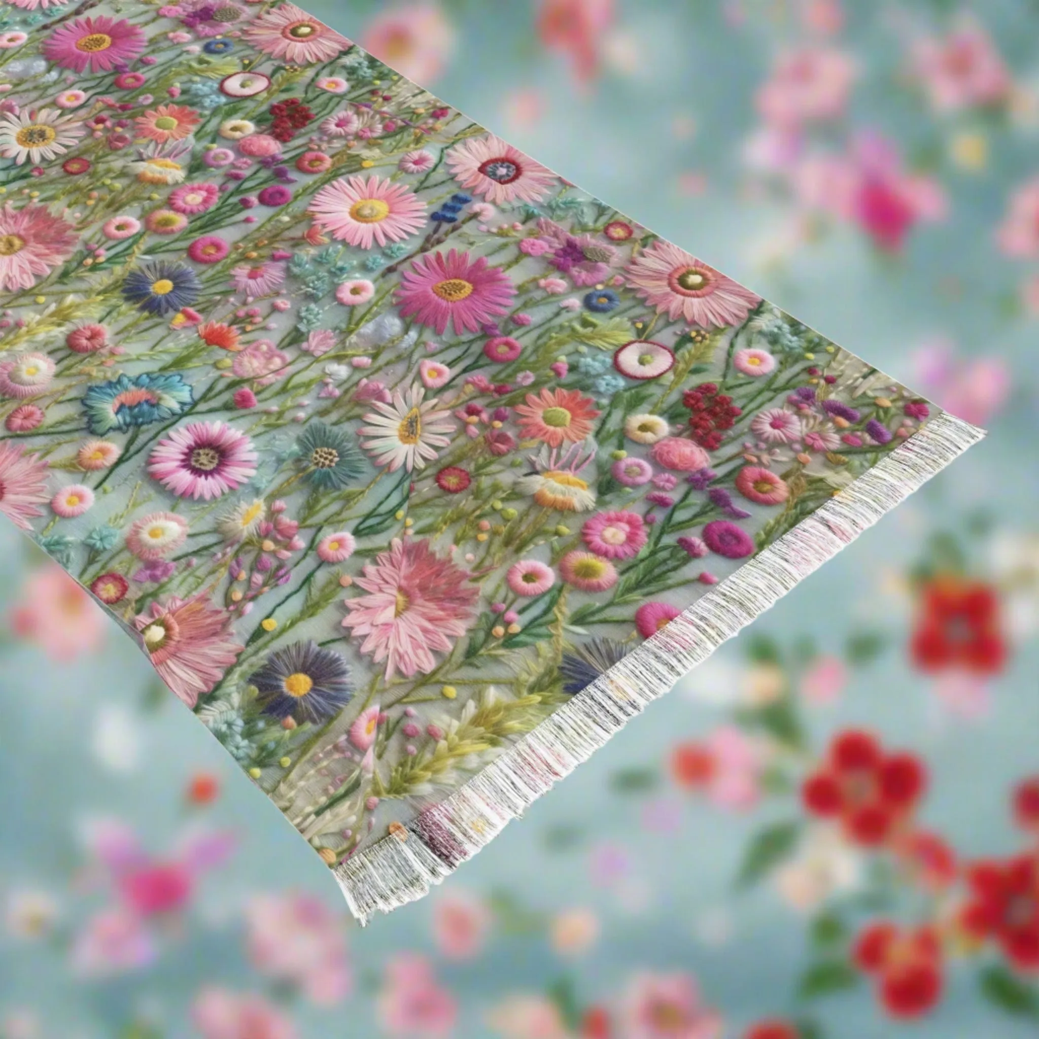 Pastel Floral Lightweight Scarf Elegant and Airy, Perfect for All Seasons, Fashion Accessory for All Seasons, Wedding, Anniversary