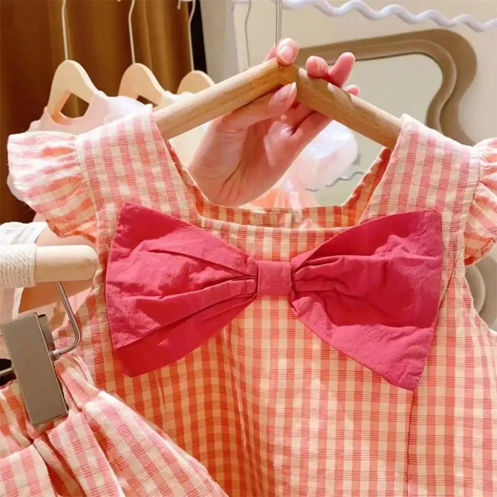 Peachy Pink Matching Skirt and Top Girls' Set