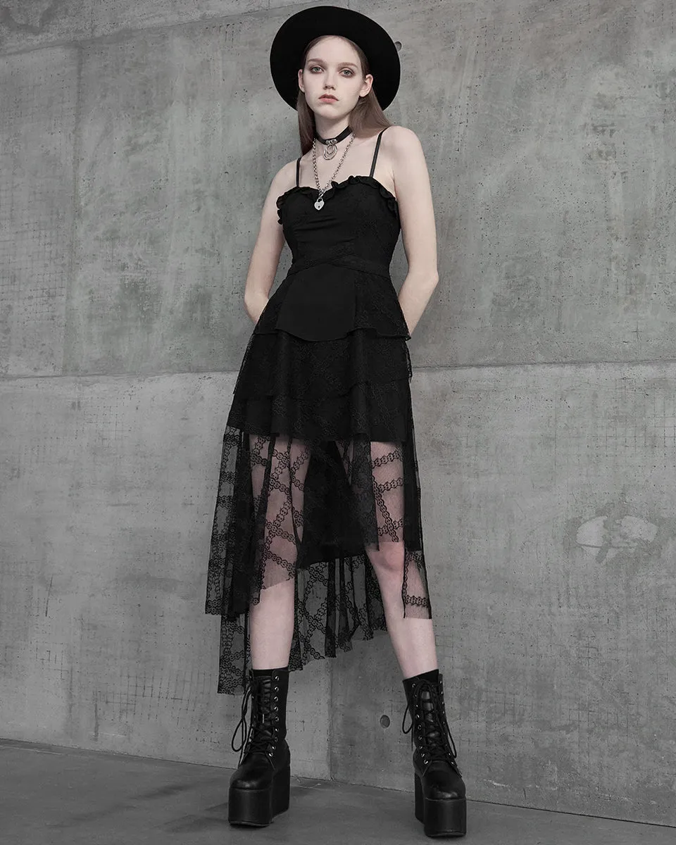 Punk Rave Daily Life Asymmetric Lace Bohemian Gothic Dress
