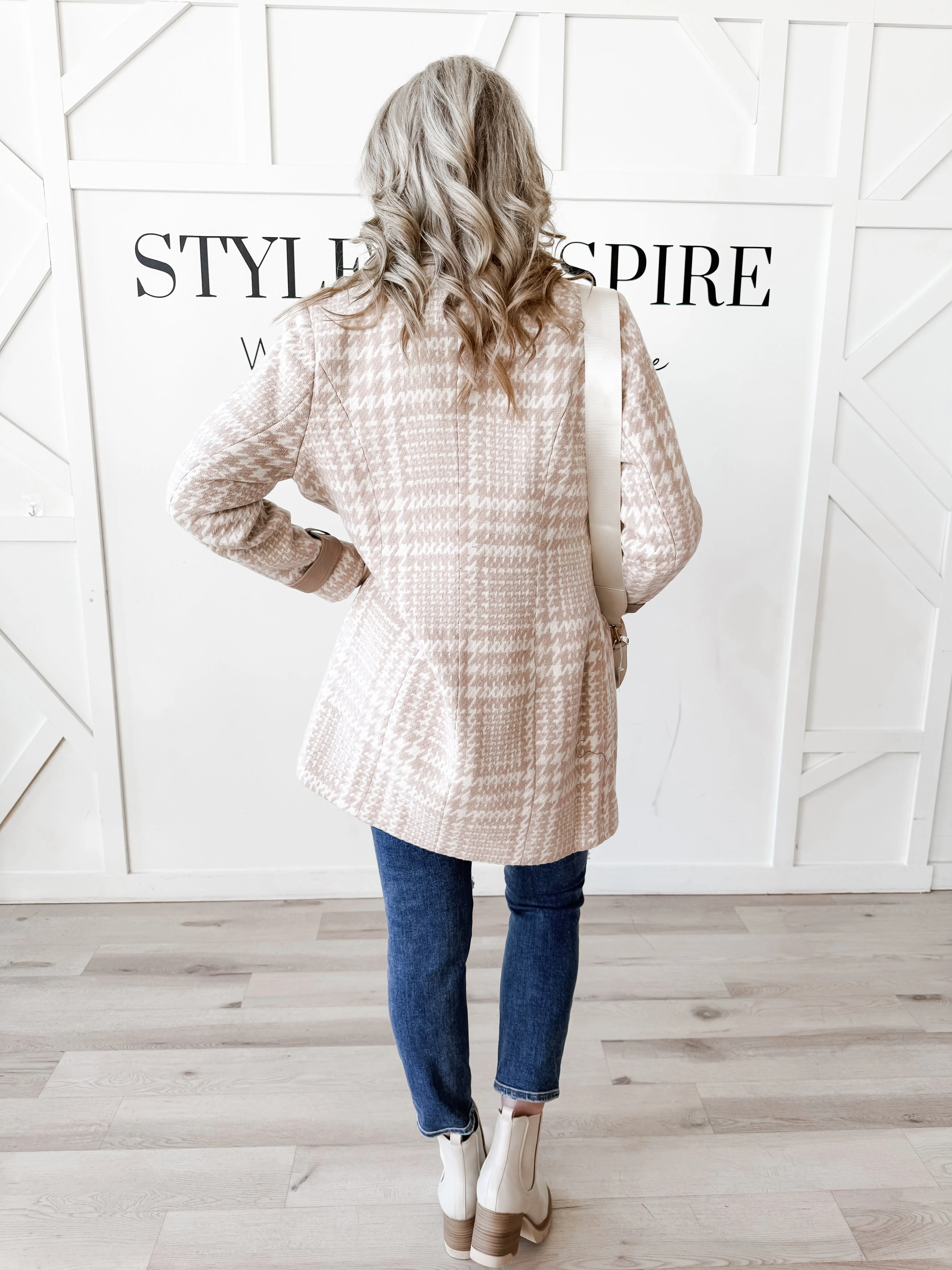 Raelynn Houndstooth Vegan Wool Coat *Final Sale*