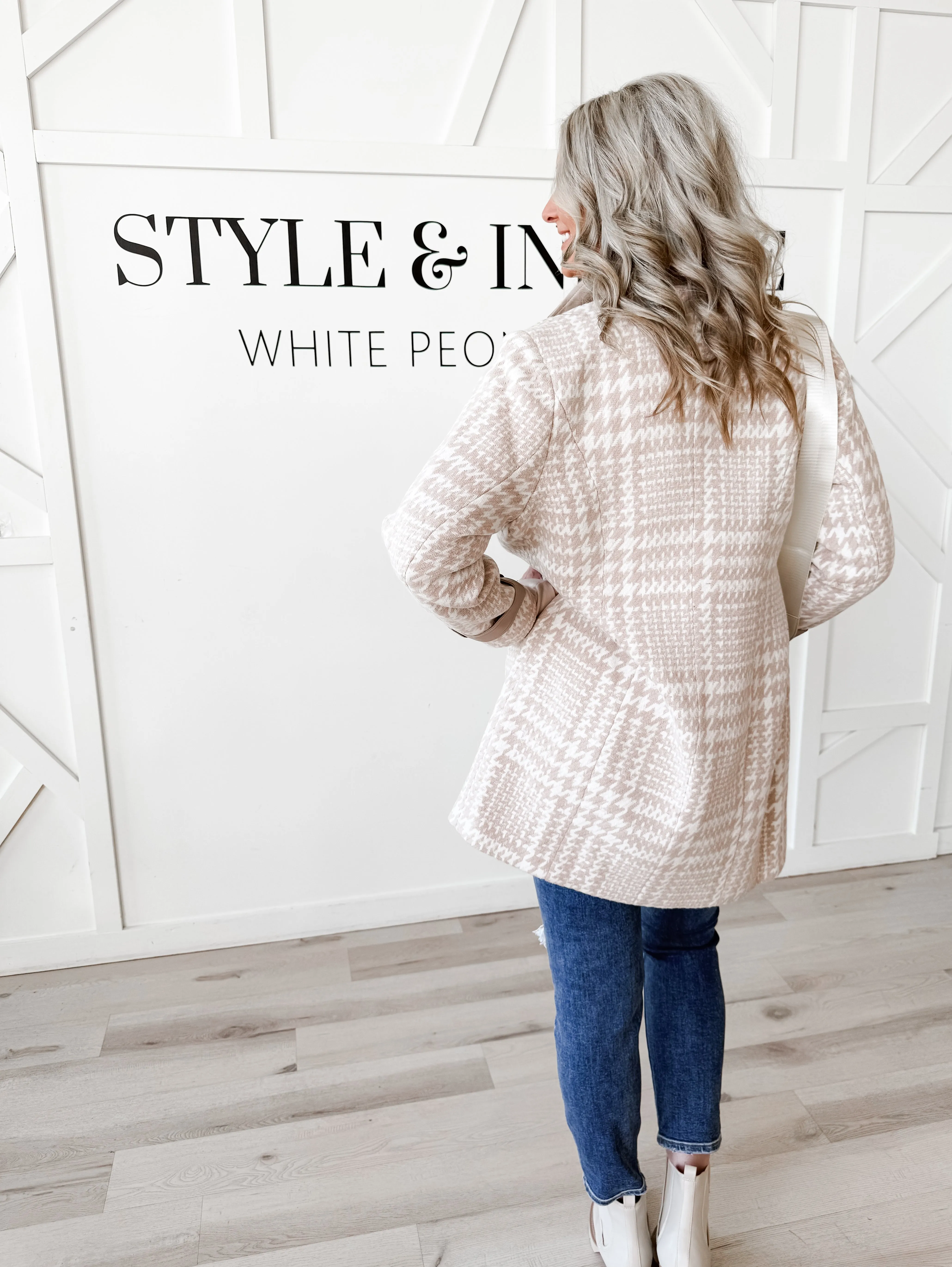 Raelynn Houndstooth Vegan Wool Coat *Final Sale*
