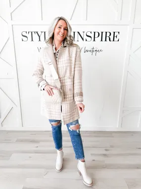 Raelynn Houndstooth Vegan Wool Coat *Final Sale*