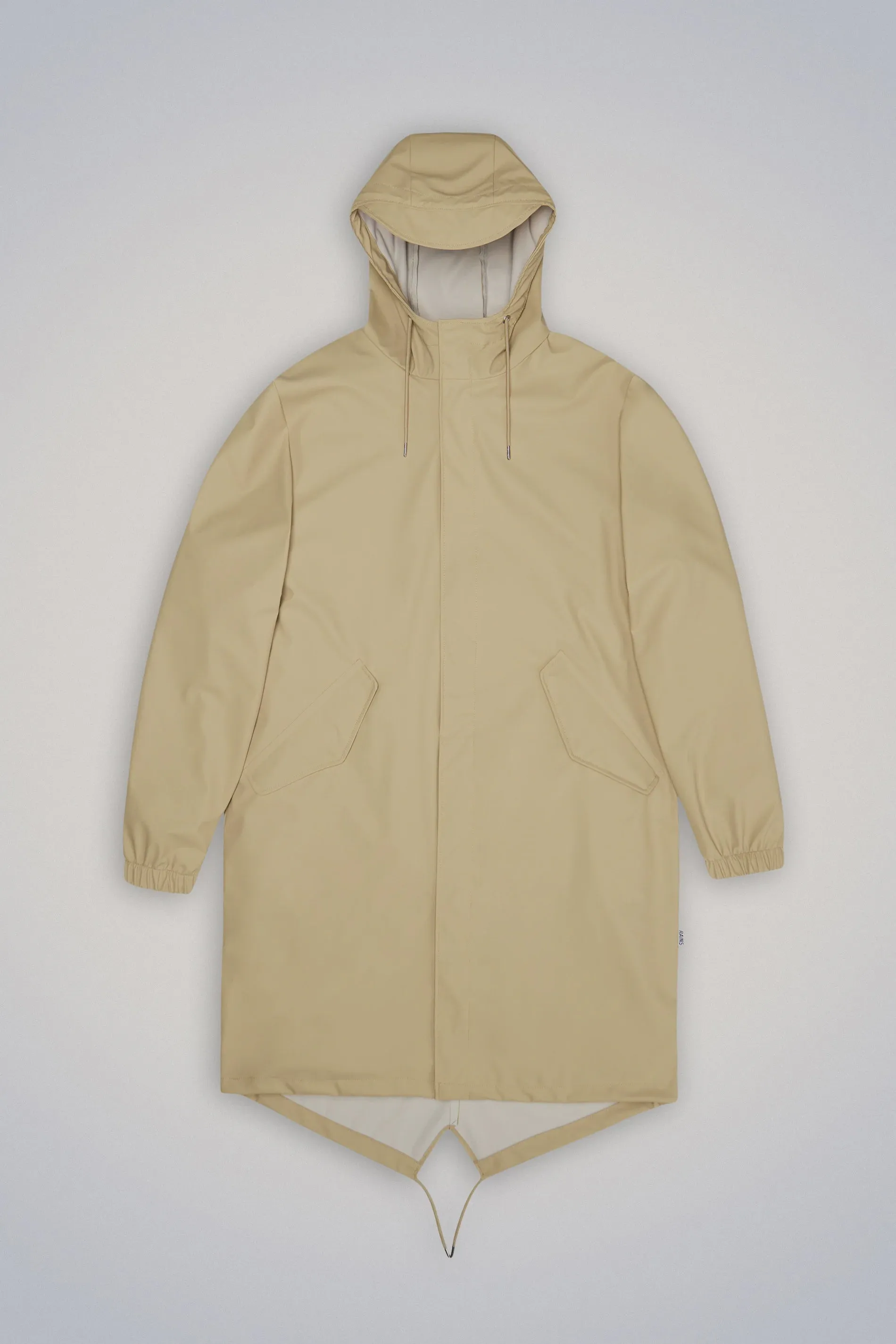 Rains Long Fishtail Parka Jacket - Sand