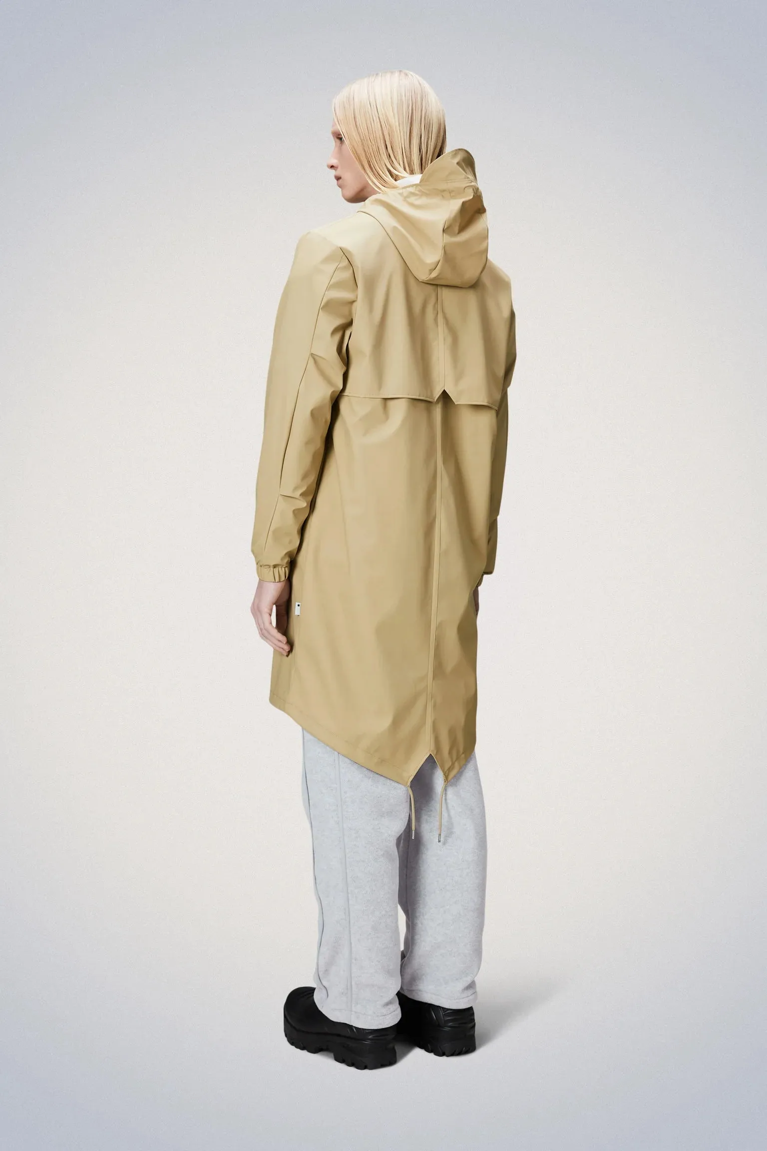 Rains Long Fishtail Parka Jacket - Sand
