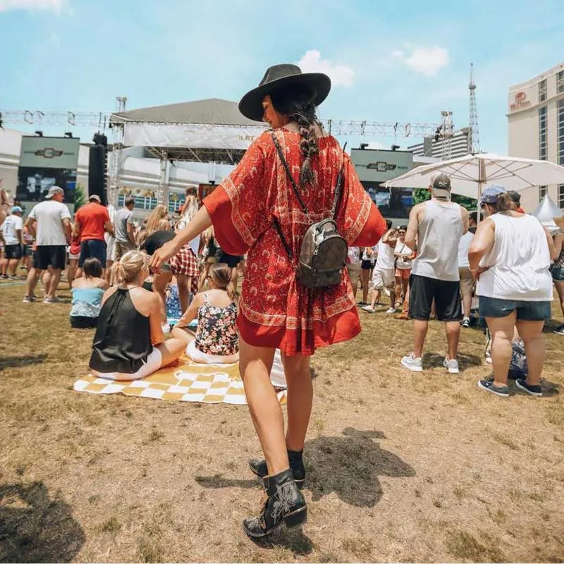 Red Bohemian Floral Tunic Dress