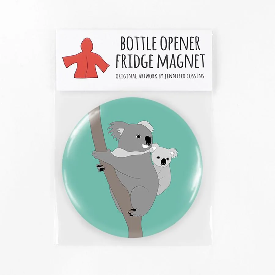 Red Parka Bottle Opener Fridge Magnets - Australian Animals