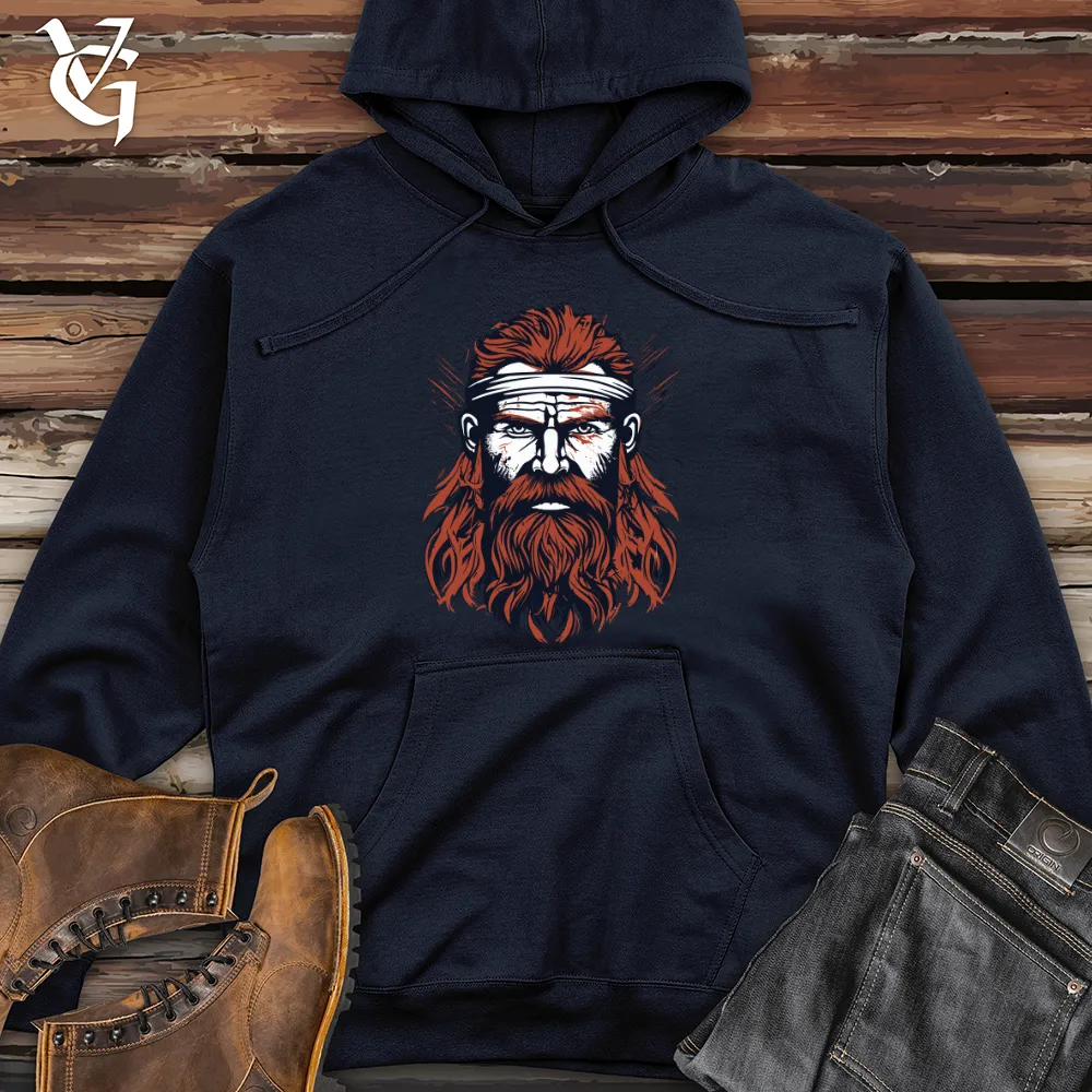 Red Viking Warrior Midweight Hooded Sweatshirt