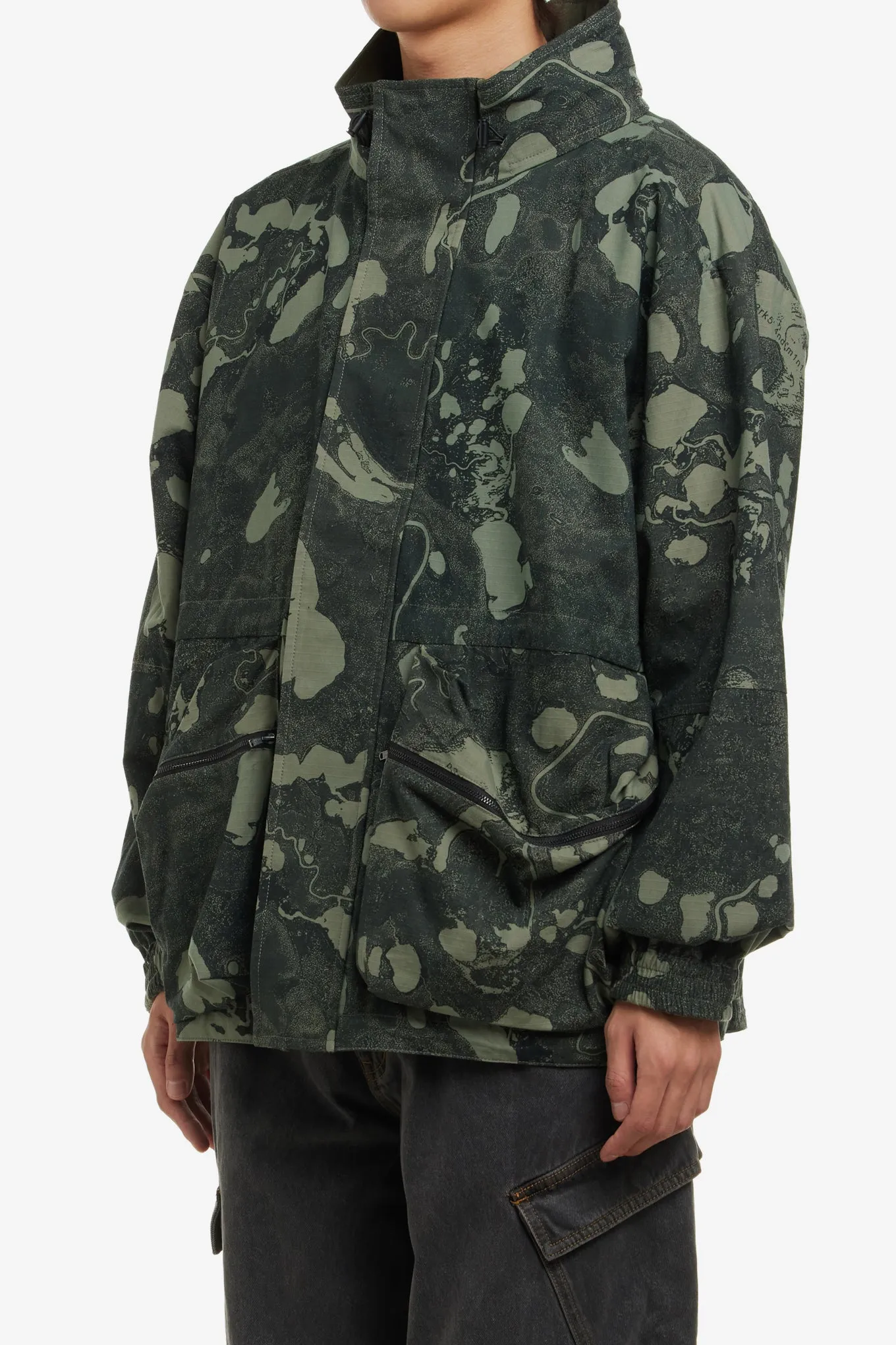 REVERSIBLE GEO MAPPING PARKA JACKET