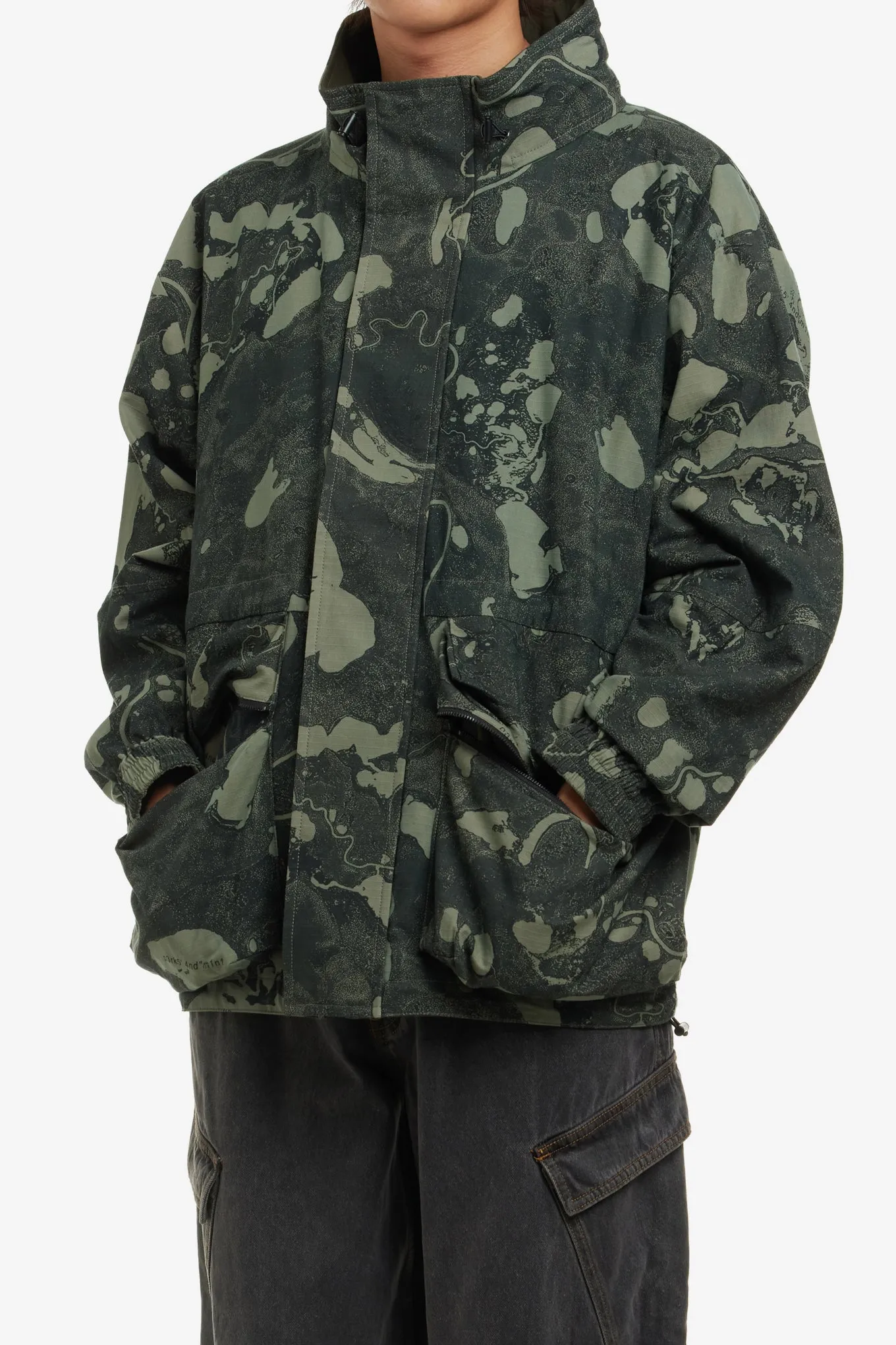 REVERSIBLE GEO MAPPING PARKA JACKET